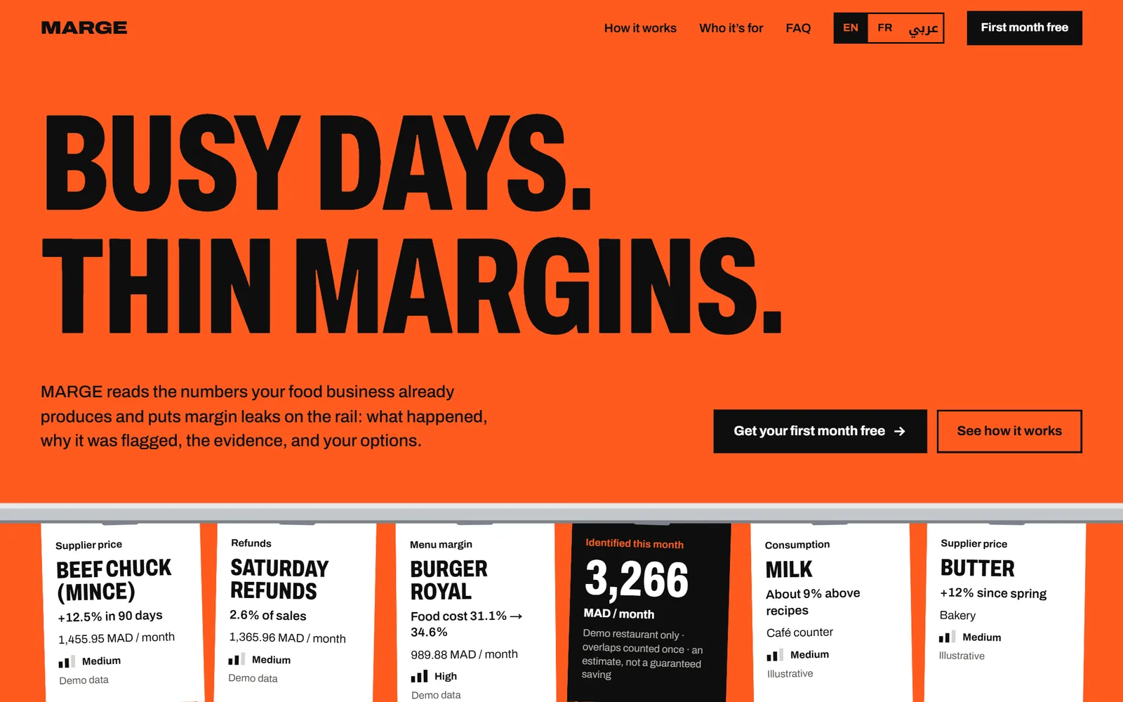 MARGE public website, home page
